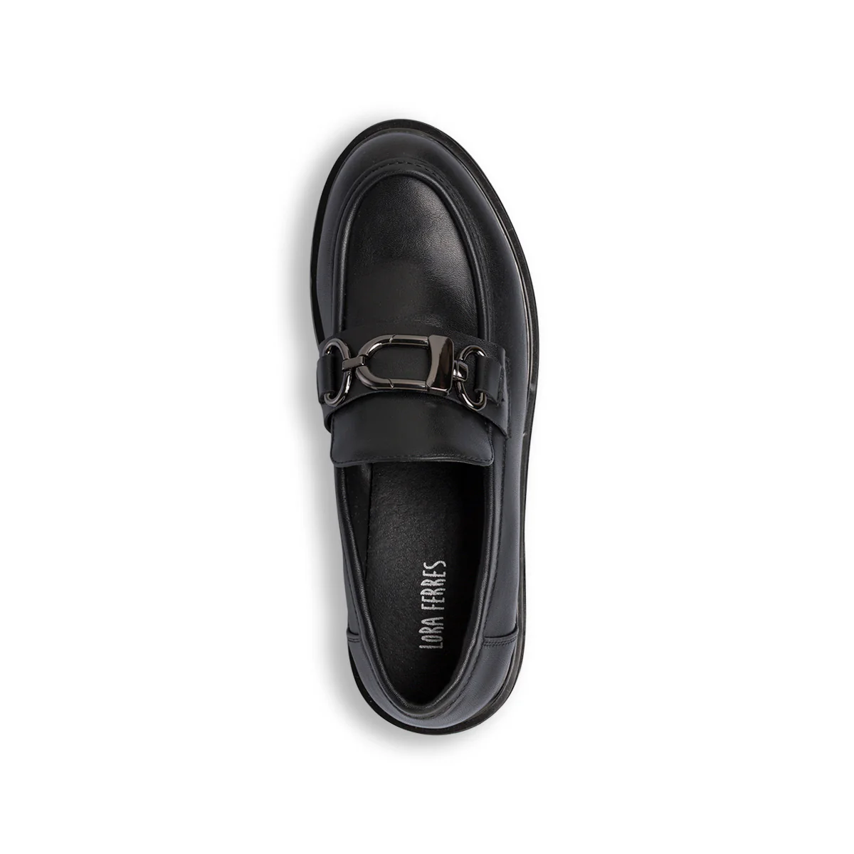 Mocassini chunky neri da Donna con dettaglio in metallo Lora Ferres - Image 8