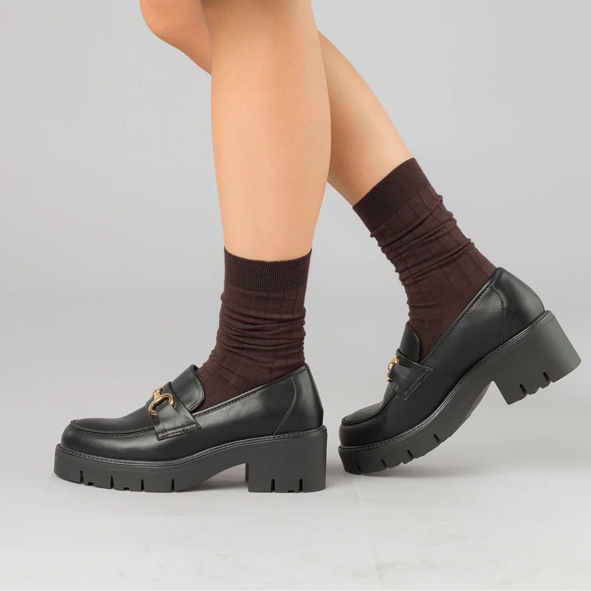 Mocassini chunky neri da Donna con fibbia e tacco Swish Jeans - Image 2
