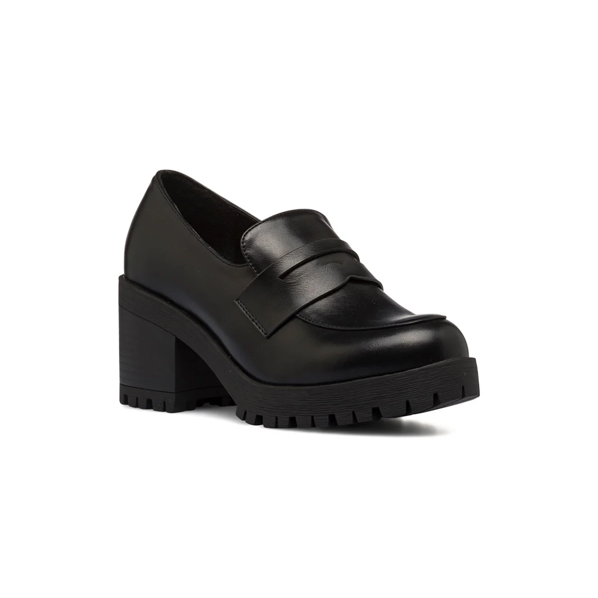 Mocassini chunky neri da donna con tacco 7 cm Lora Ferres - Image 2