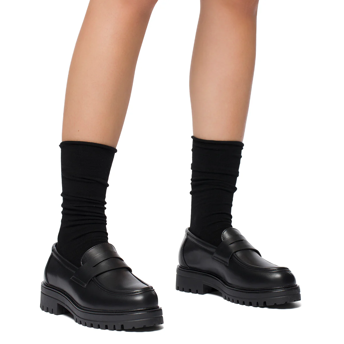 Mocassini chunky neri da donna Lora Ferres