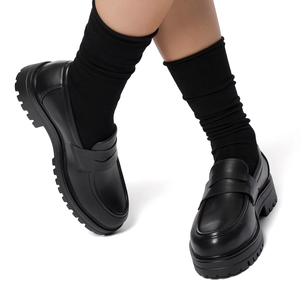 Mocassini chunky neri da donna Lora Ferres - Image 3