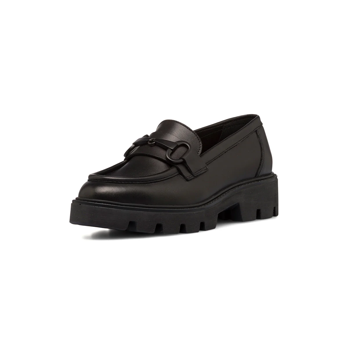 Mocassini chunky neri in pelle da donna con morsetto Primopiano - Image 2