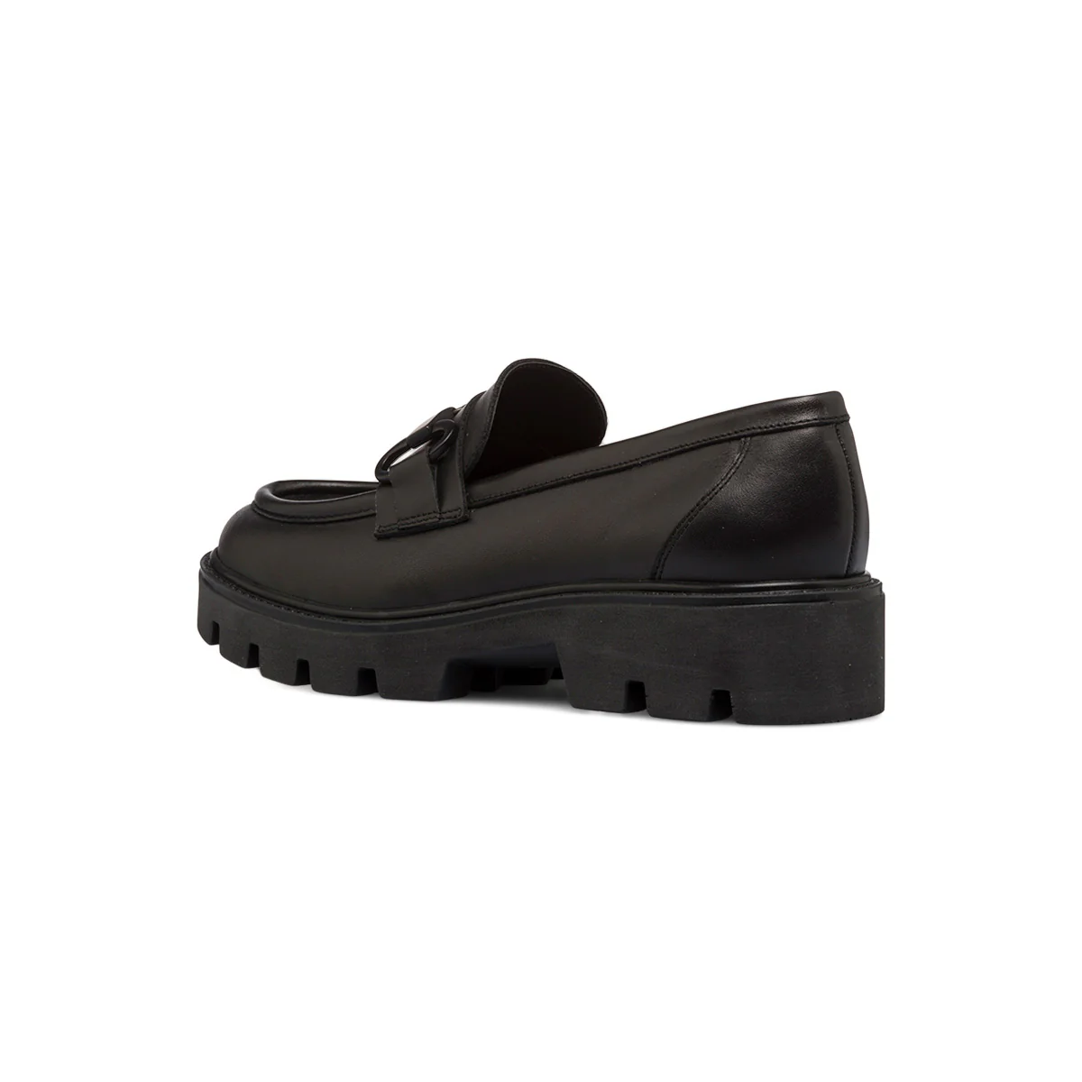 Mocassini chunky neri in pelle da donna con morsetto Primopiano - Image 3