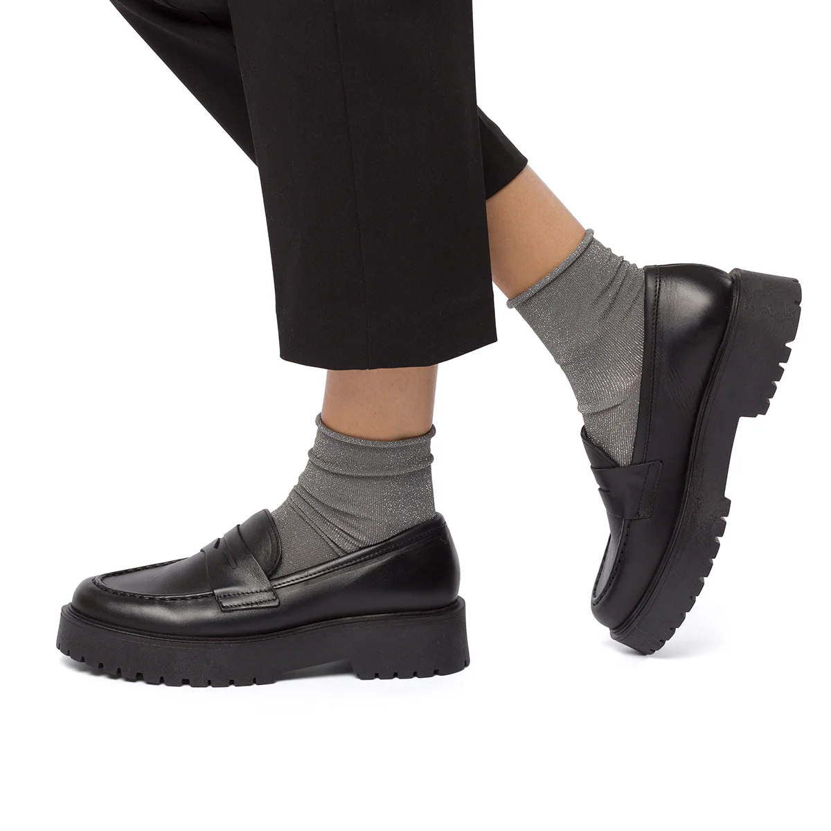 Mocassini chunky neri in pelle da donna Primopiano - Image 10
