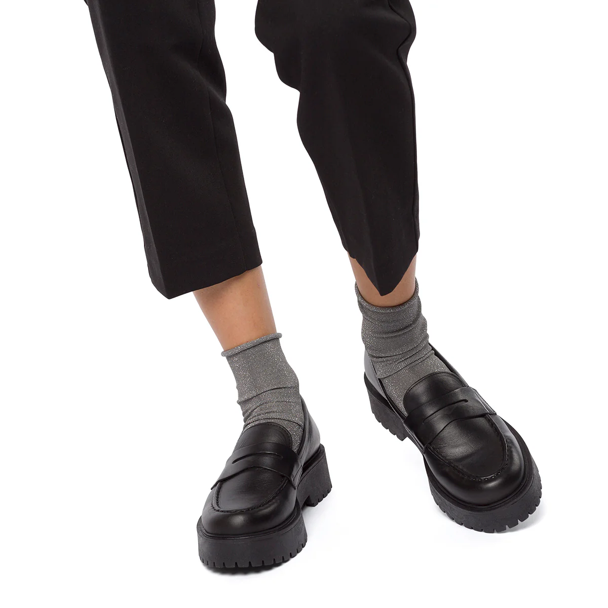 Mocassini chunky neri in pelle da donna Primopiano - Image 6