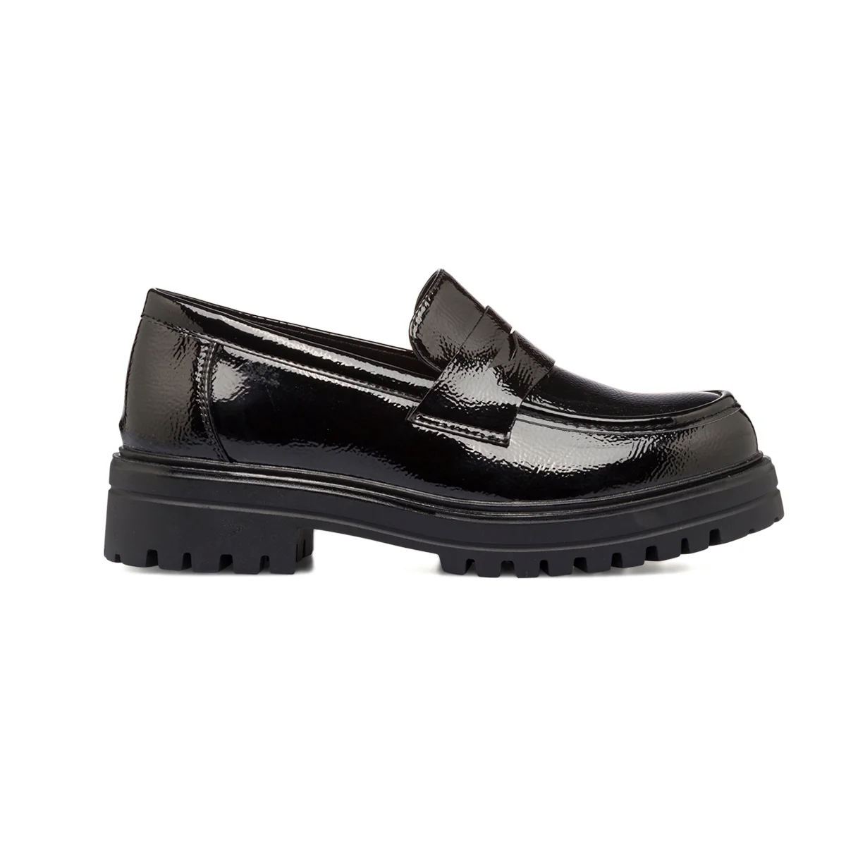Mocassini chunky neri in vernice da donna Lora Ferres - Image 4