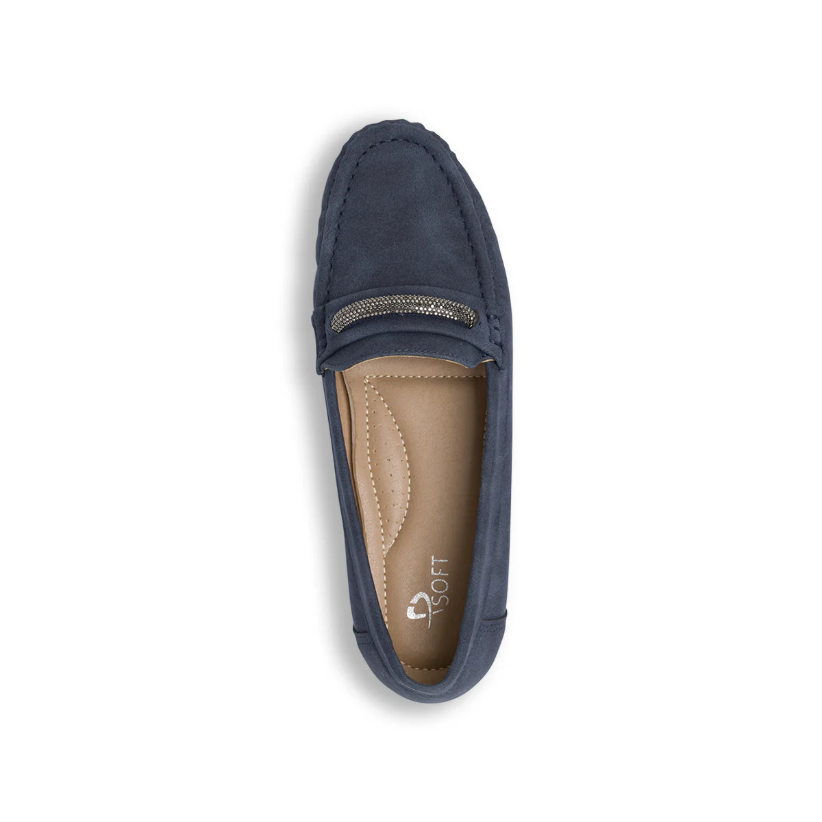 Mocassini comfort da donna blu P Soft con dettaglio strass - Image 5