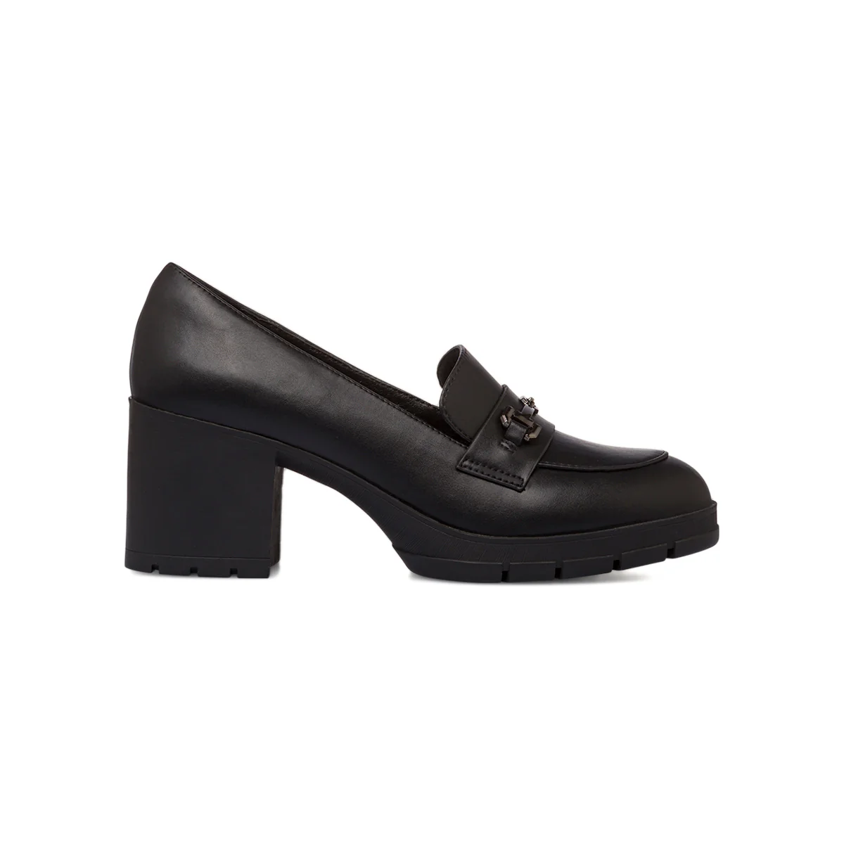 Mocassini comfort neri con tacco da donna P Soft