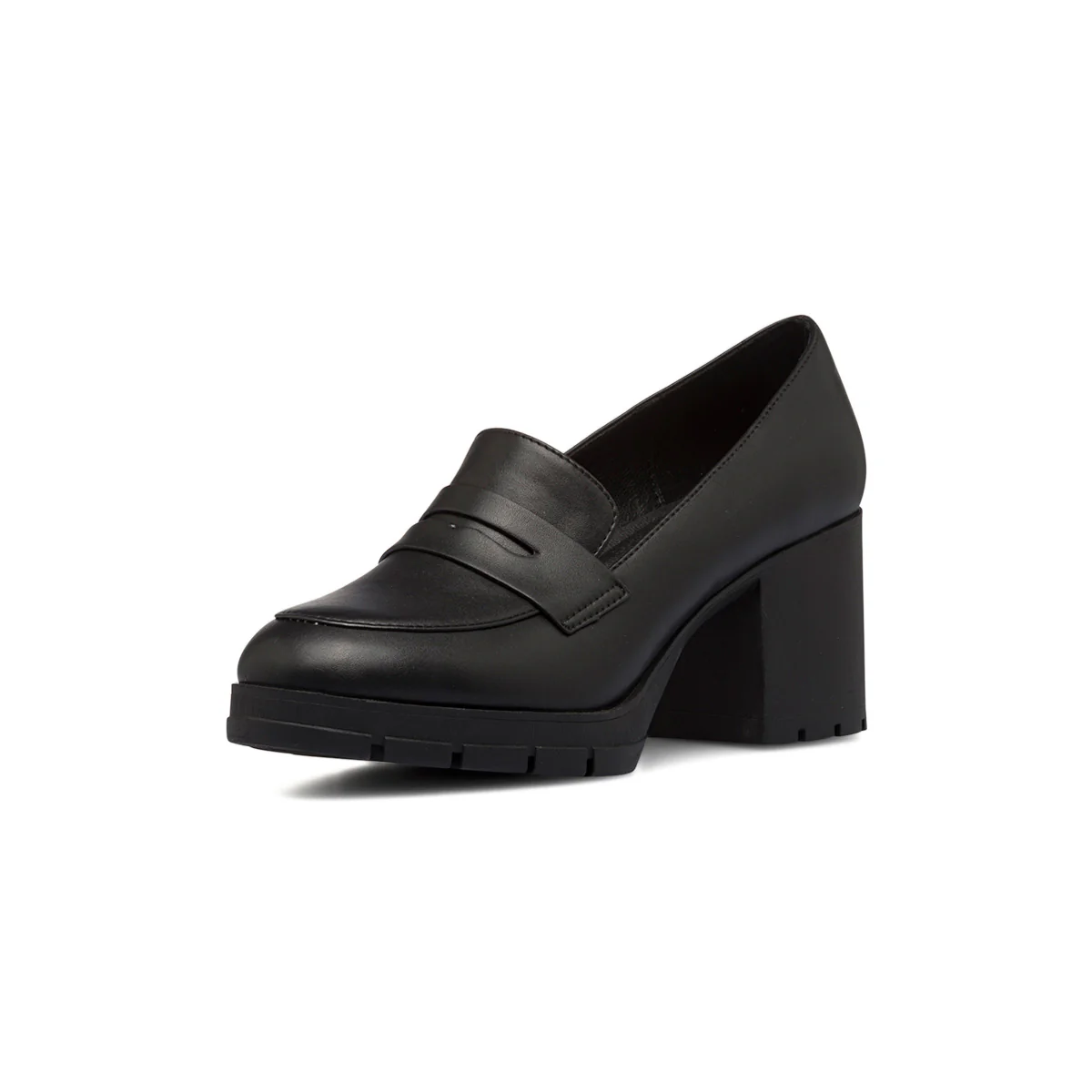 Mocassini comfort neri da donna con tacco 7 cm P Soft - Image 2