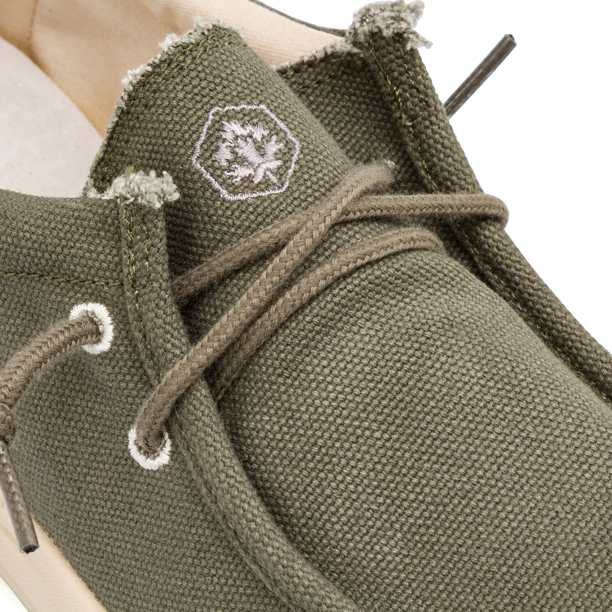 Mocassini d Uomo in tessuto verde militare con soletta in pelle Lumberjack - Image 4