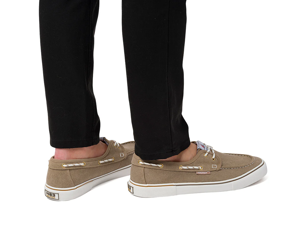 Mocassini da barca beige da uomo con laccetto passante Nautica Jeans - Image 3