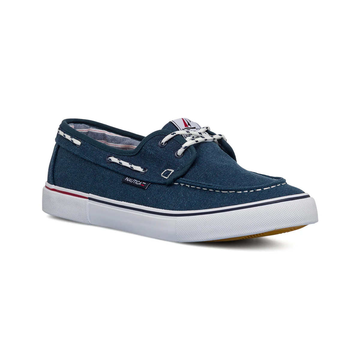 Mocassini da barca blu navy da uomo con laccetto passante Nautica Jeans - Image 2