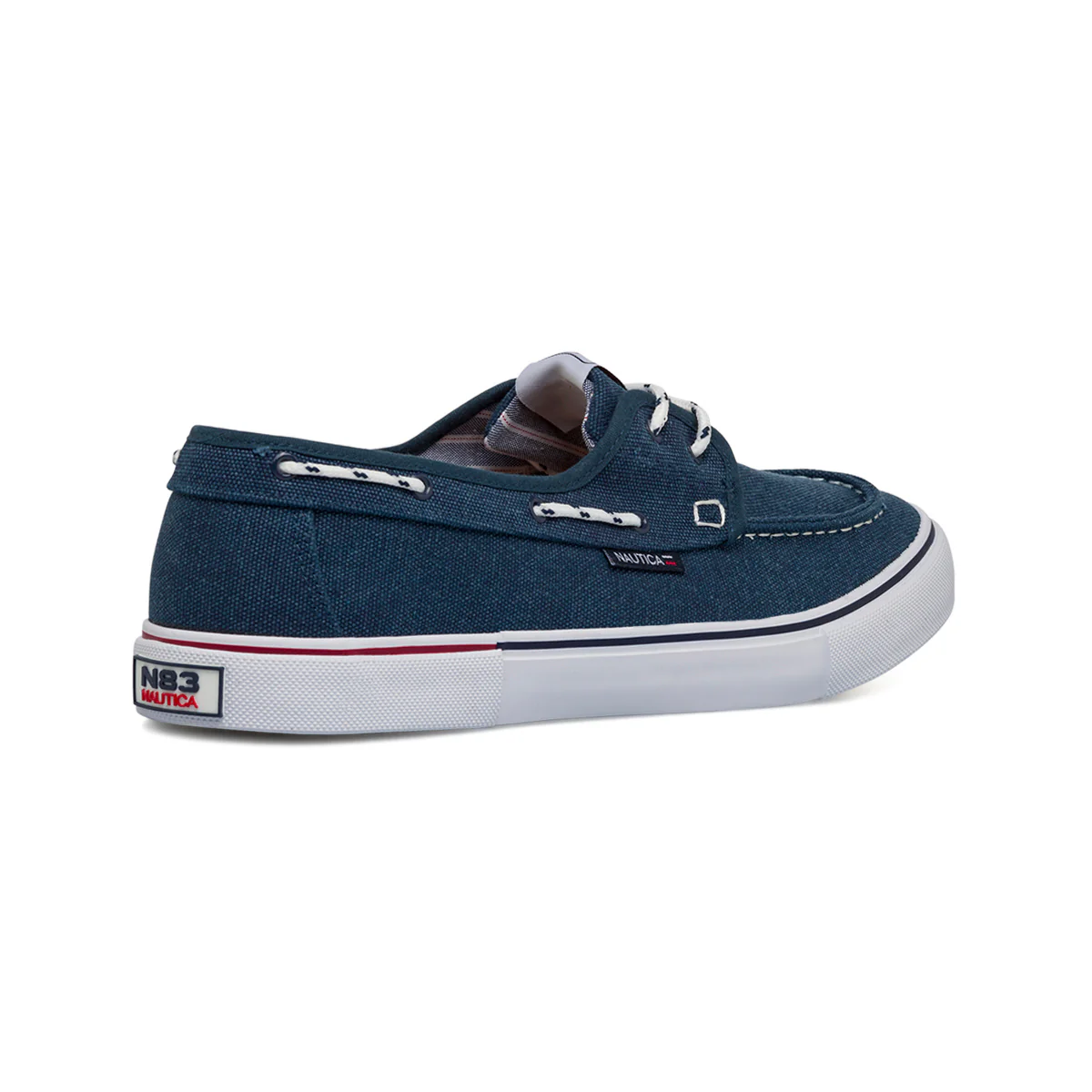 Mocassini da barca blu navy da uomo con laccetto passante Nautica Jeans - Image 3