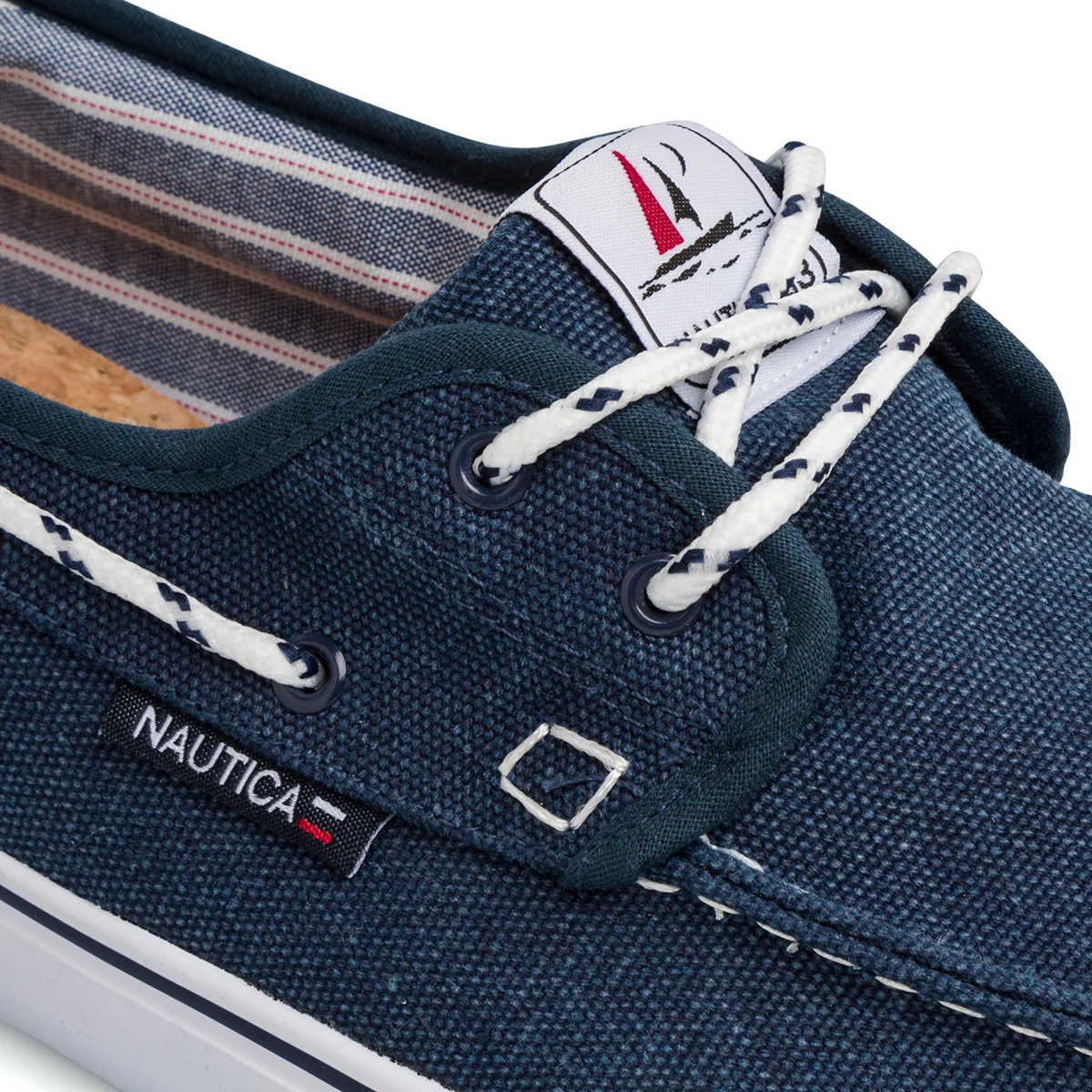 Mocassini da barca blu navy da uomo con laccetto passante Nautica Jeans - Image 5