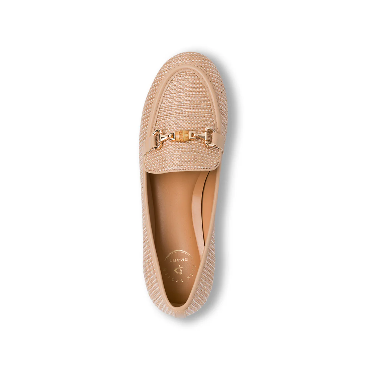Mocassini da donna beige comodi e flessibili in rafia con morsetto P Smart - Image 5