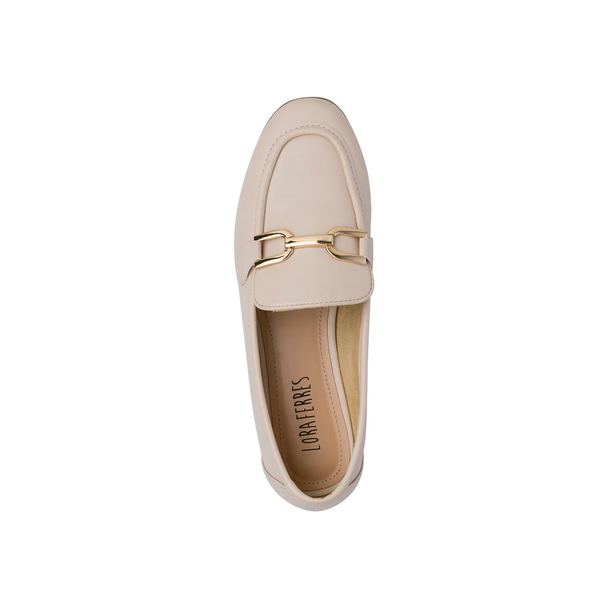 Mocassini da donna beige con morsetto in metallo Lora Ferres - Image 2