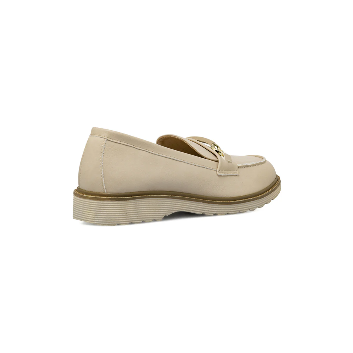 Mocassini da donna beige con raffinato morsetto dorato Lora Ferres - Image 5