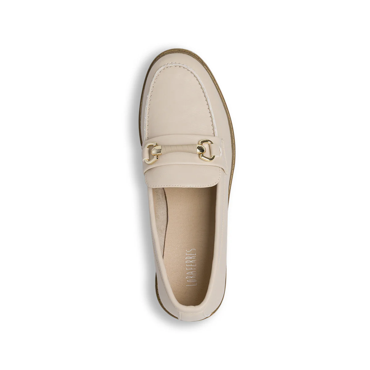 Mocassini da donna beige con raffinato morsetto dorato Lora Ferres - Image 6