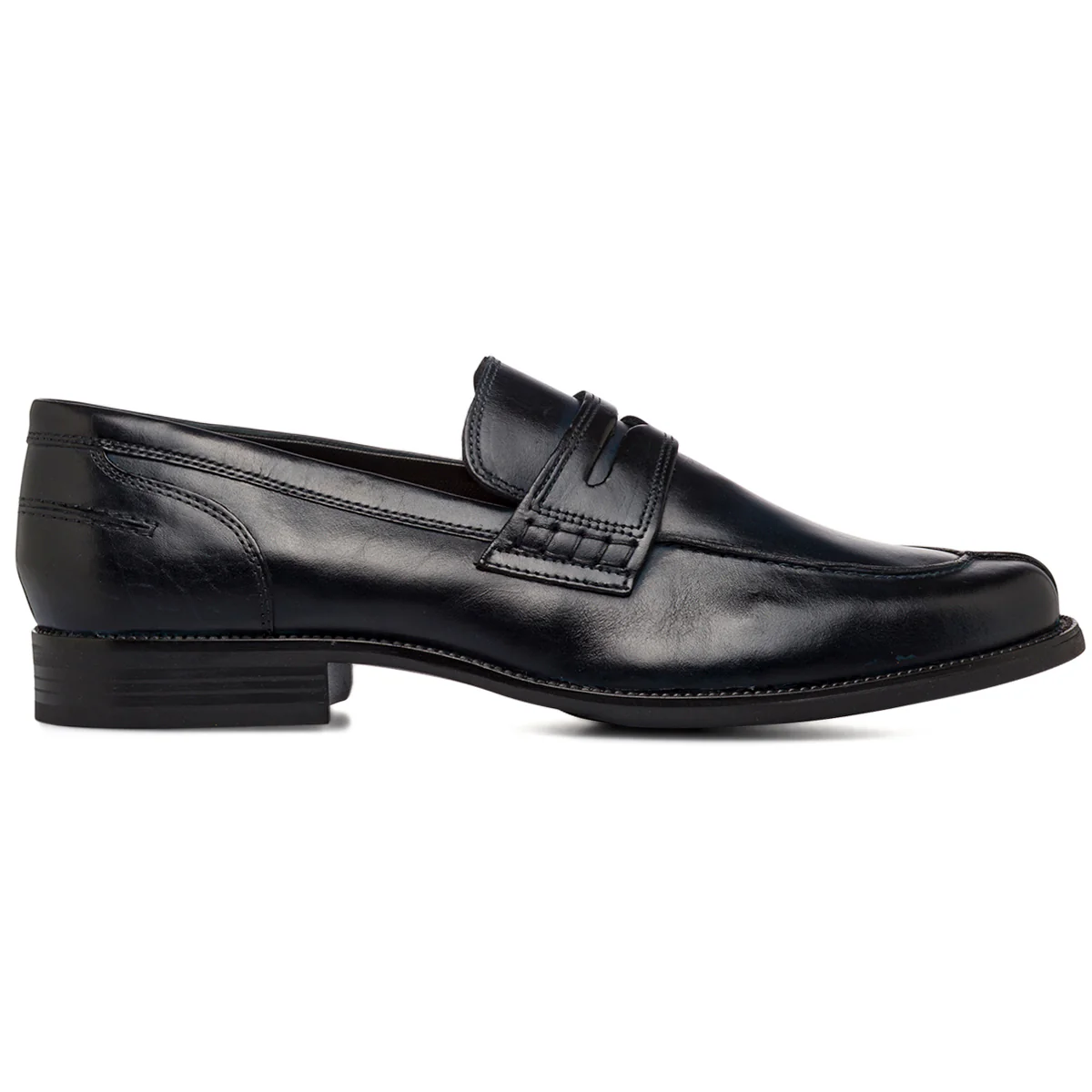 Mocassini Blu navy in Pelle da Uomo con cuciture La Cuoieria