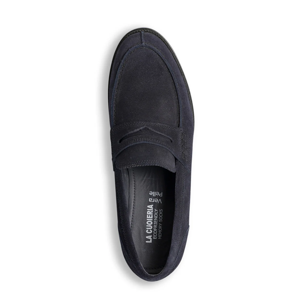 Mocassini eleganti blu navy in pelle da uomo La Cuoieria - Image 4