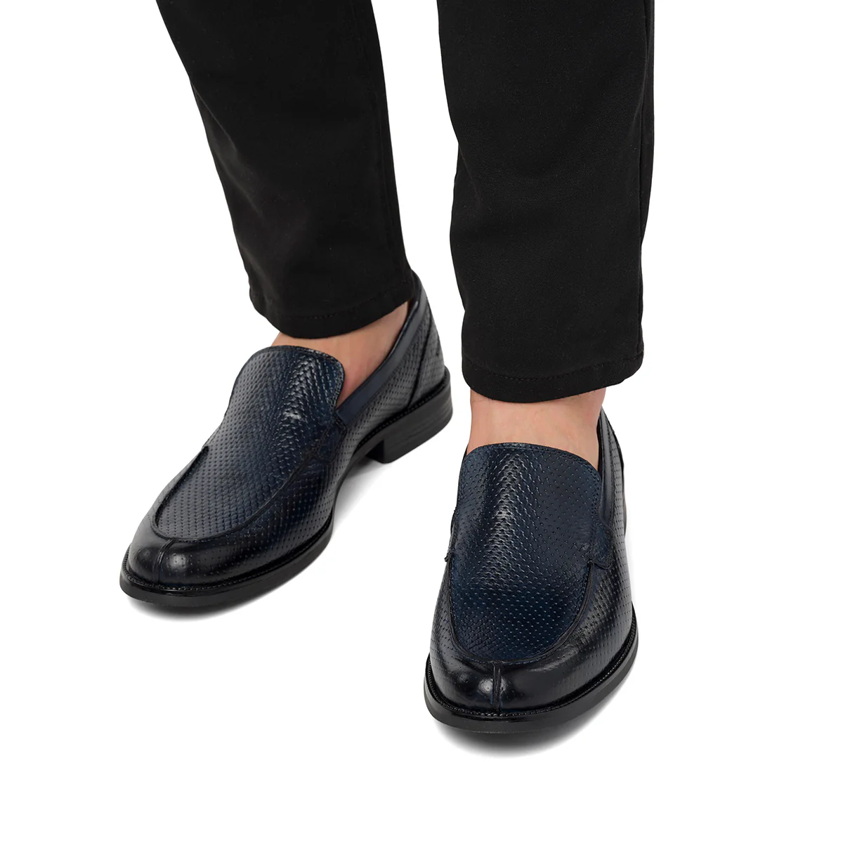 Mocassini eleganti da uomo blu navy La Cuoieria