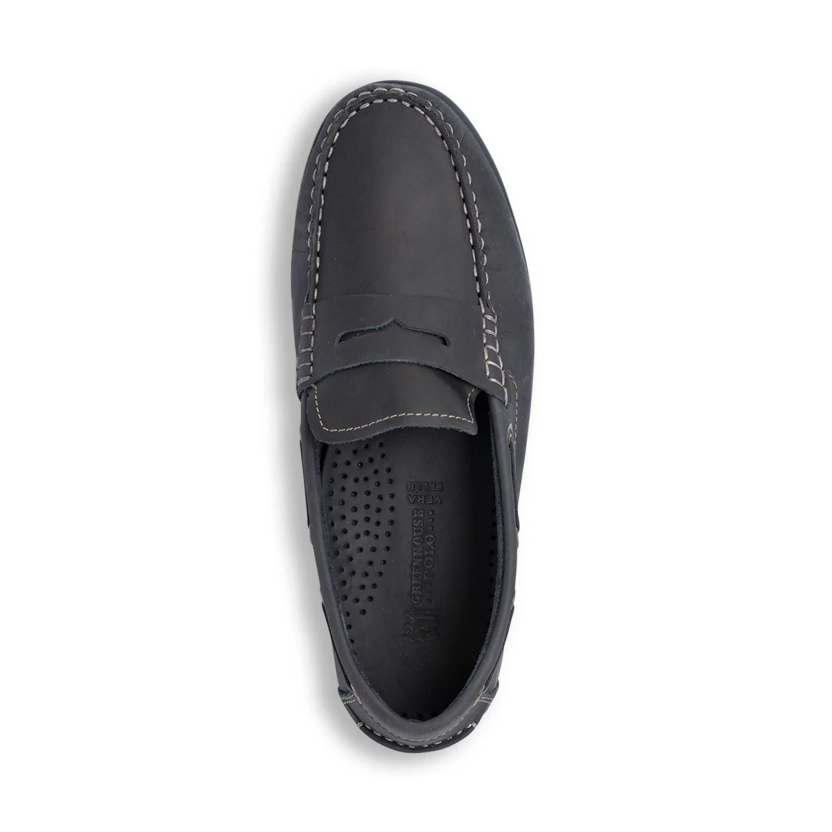 Mocassini eleganti da uomo in pelle blu navy Polo Club - Image 2