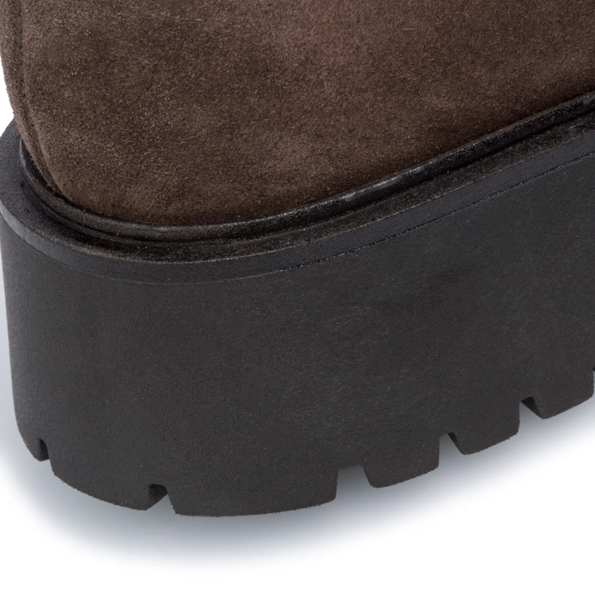 Mocassini marroni in pelle scamosciata con suola chunky Primopiano - Image 7