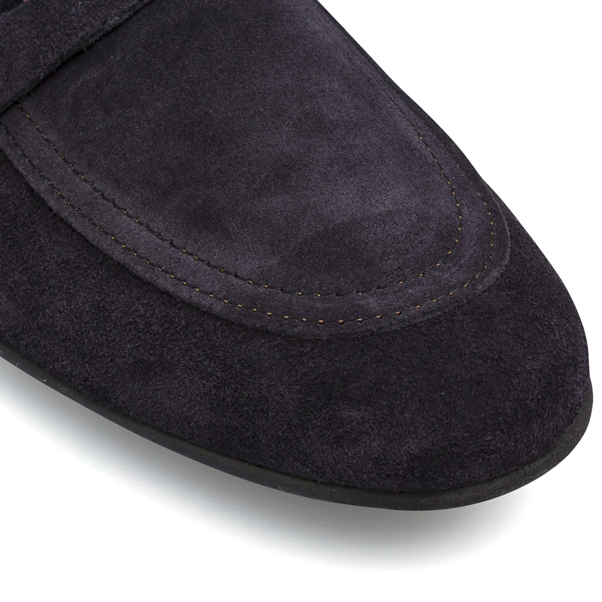 Mocassini loafer blu da Uomo in pellerìeffetto suede Primopiano - Image 5