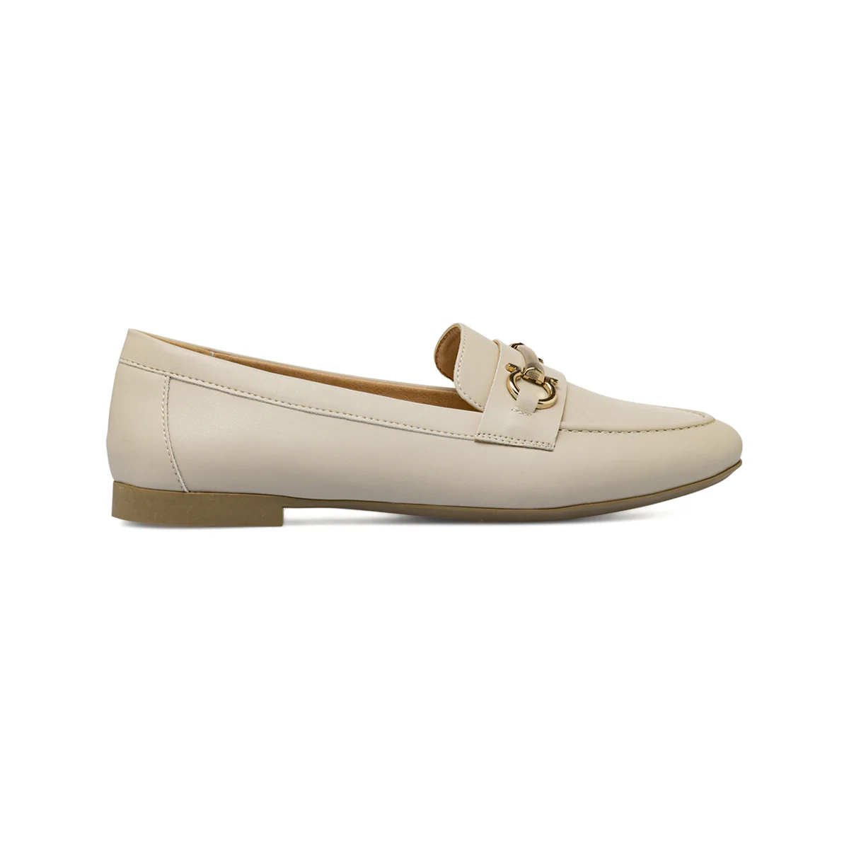 Mocassini loafer da donna beige Lora Ferres con morsetto dorato - Image 2