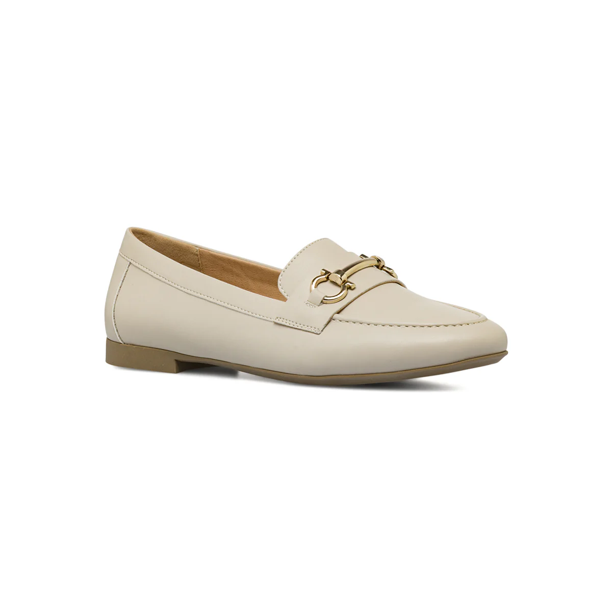 Mocassini loafer da donna beige Lora Ferres con morsetto dorato - Image 3