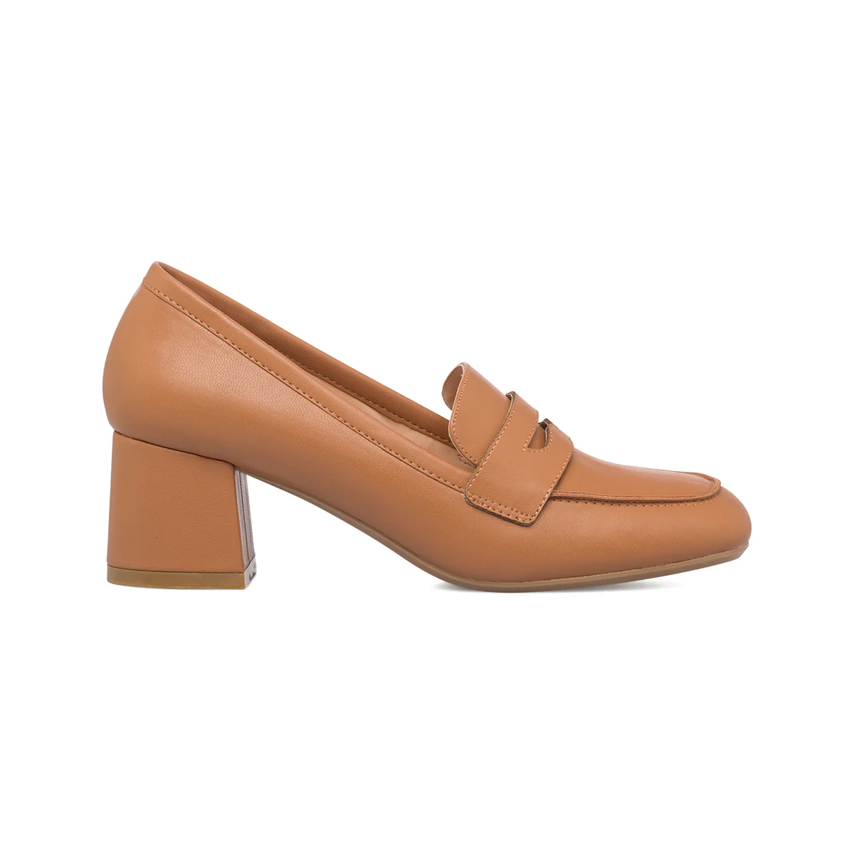 Mocassini marroni da donna con tacco 5 cm Lora Ferres