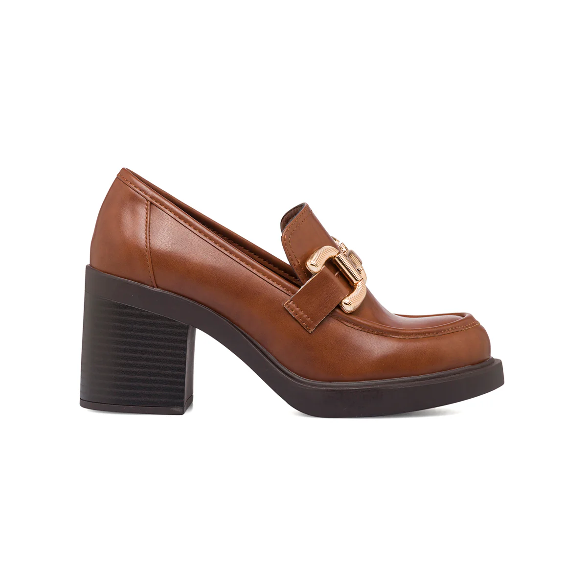Mocassini marroni da donna con tacco a blocco 7 cm e morsetto Swish Jeans - Image 4