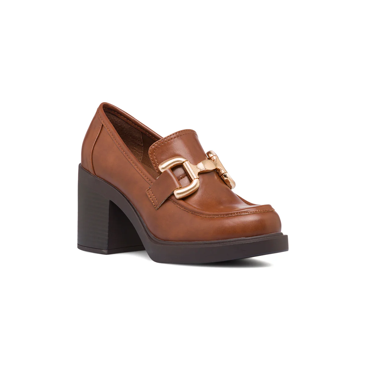 Mocassini marroni da donna con tacco a blocco 7 cm e morsetto Swish Jeans - Image 5
