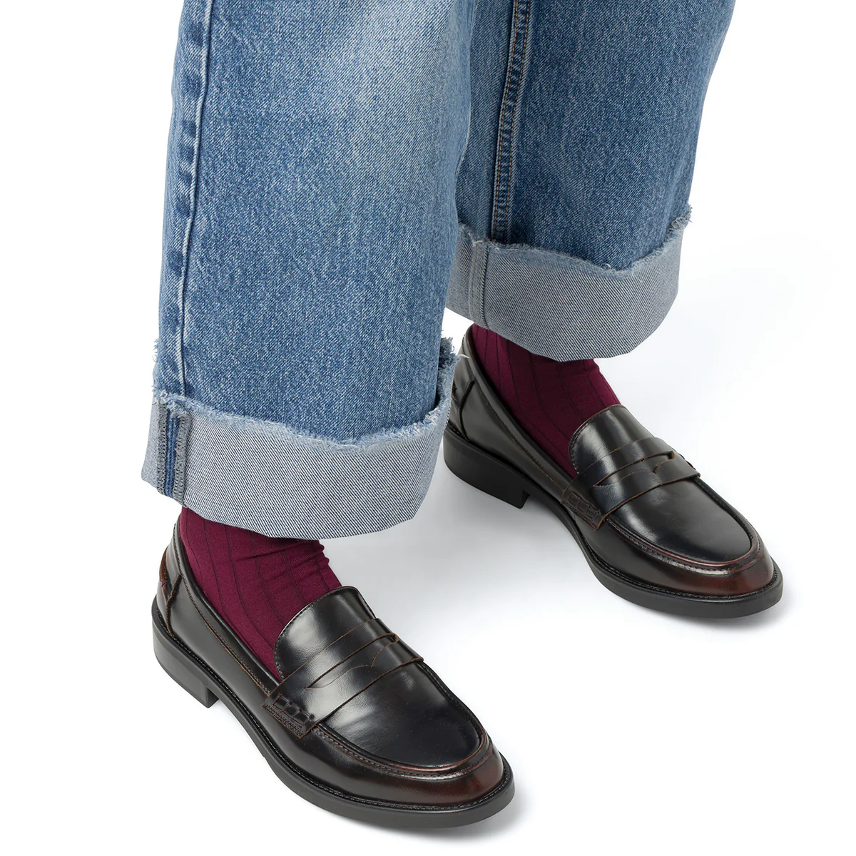 Mocassini marroni da Donna effetto vintage Swish Jeans