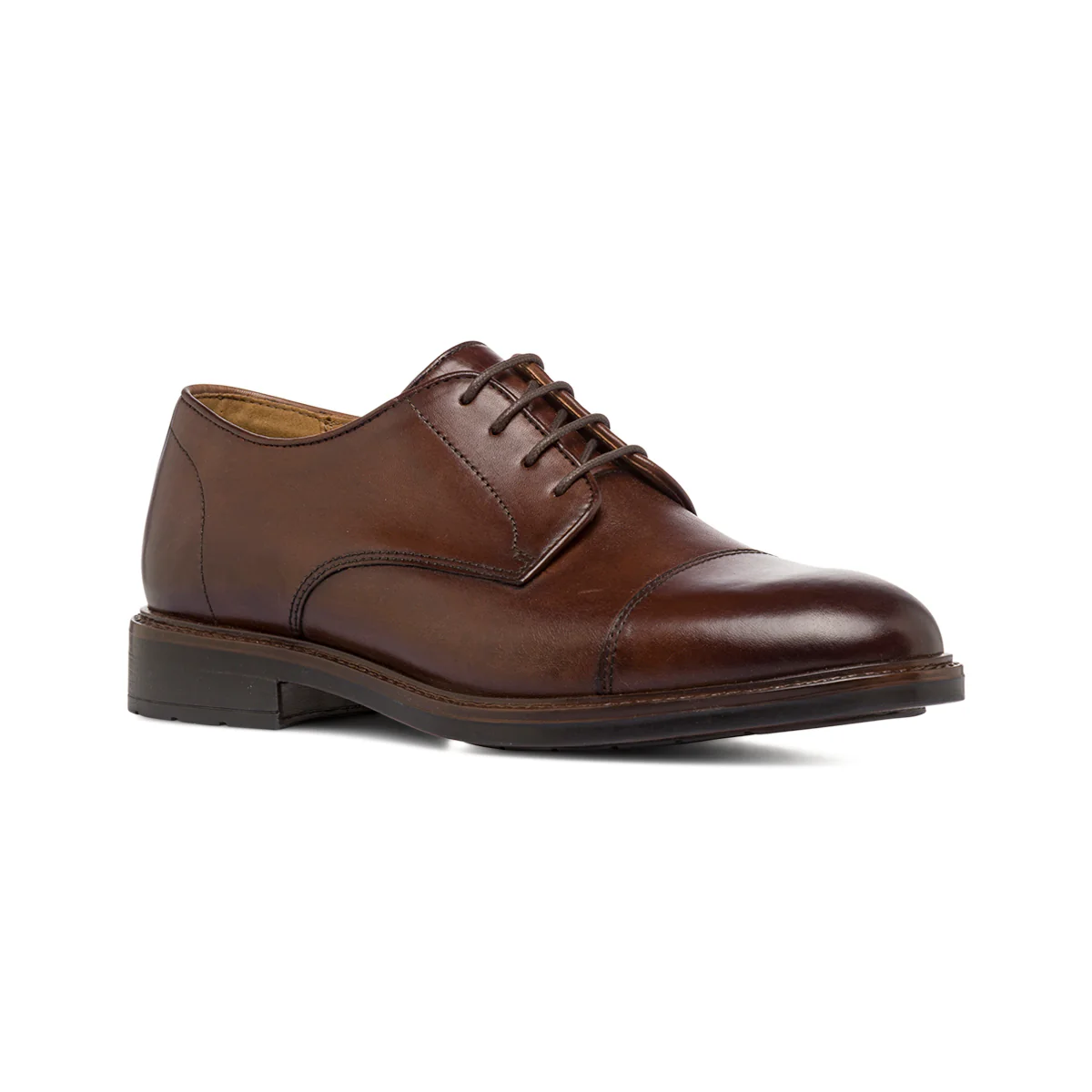 Scarpe da Uomo Derby in Pelle Marrone Primopiano - Image 2
