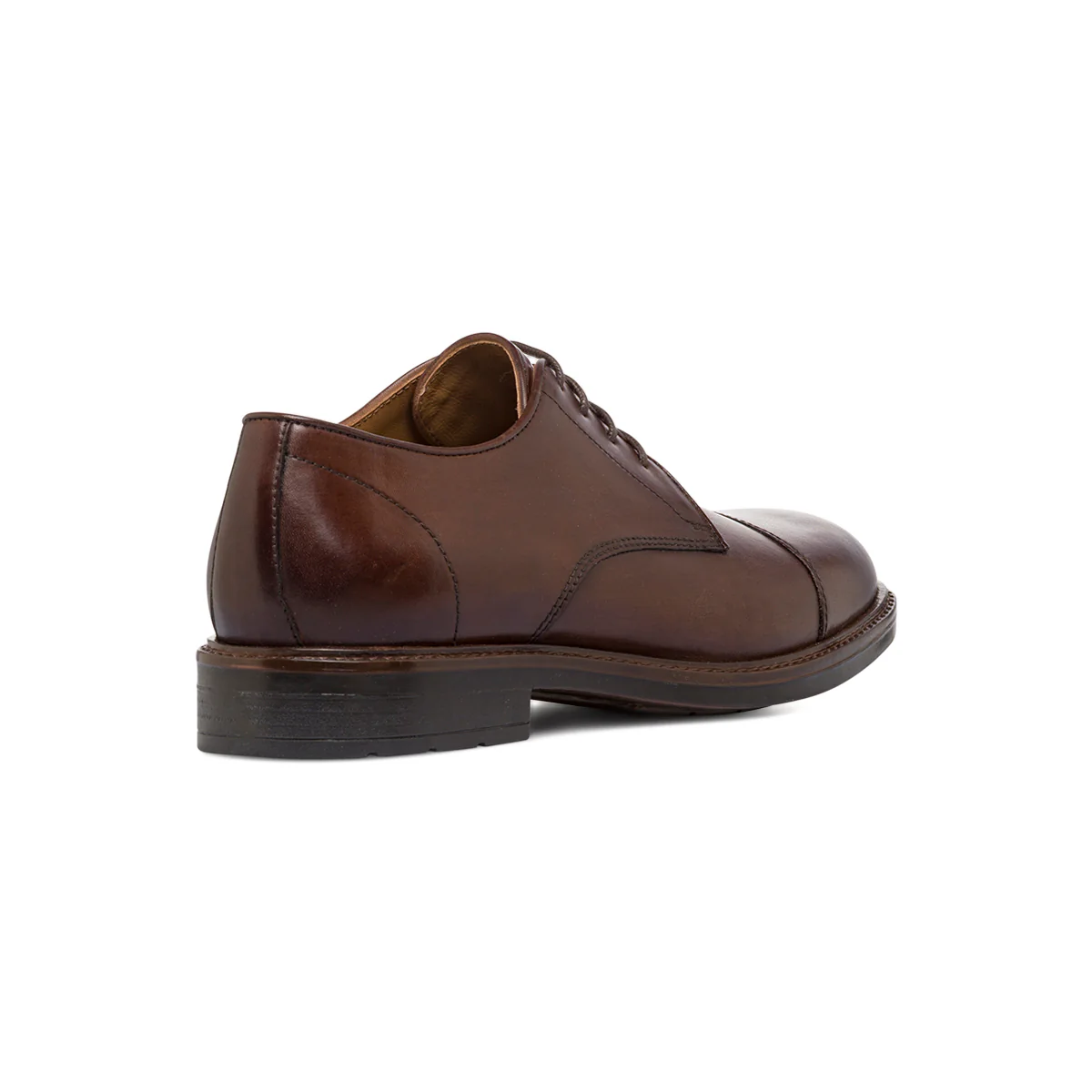 Scarpe da Uomo Derby in Pelle Marrone Primopiano - Image 3