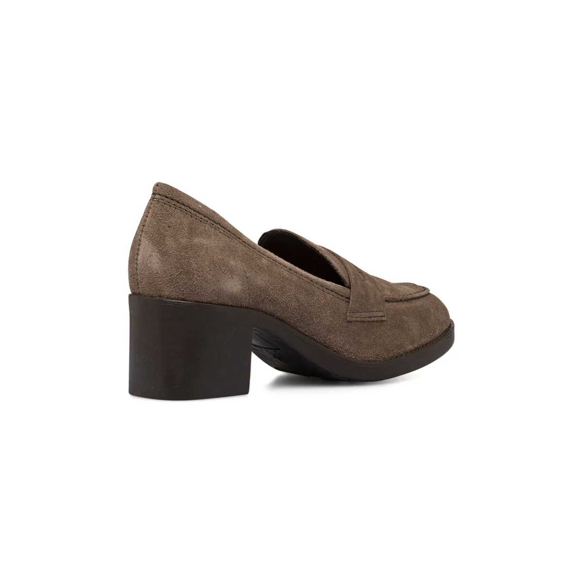 Mocassini marroni in pelle da donna con tacco a blocco 6 cm P Essentiials - Image 6
