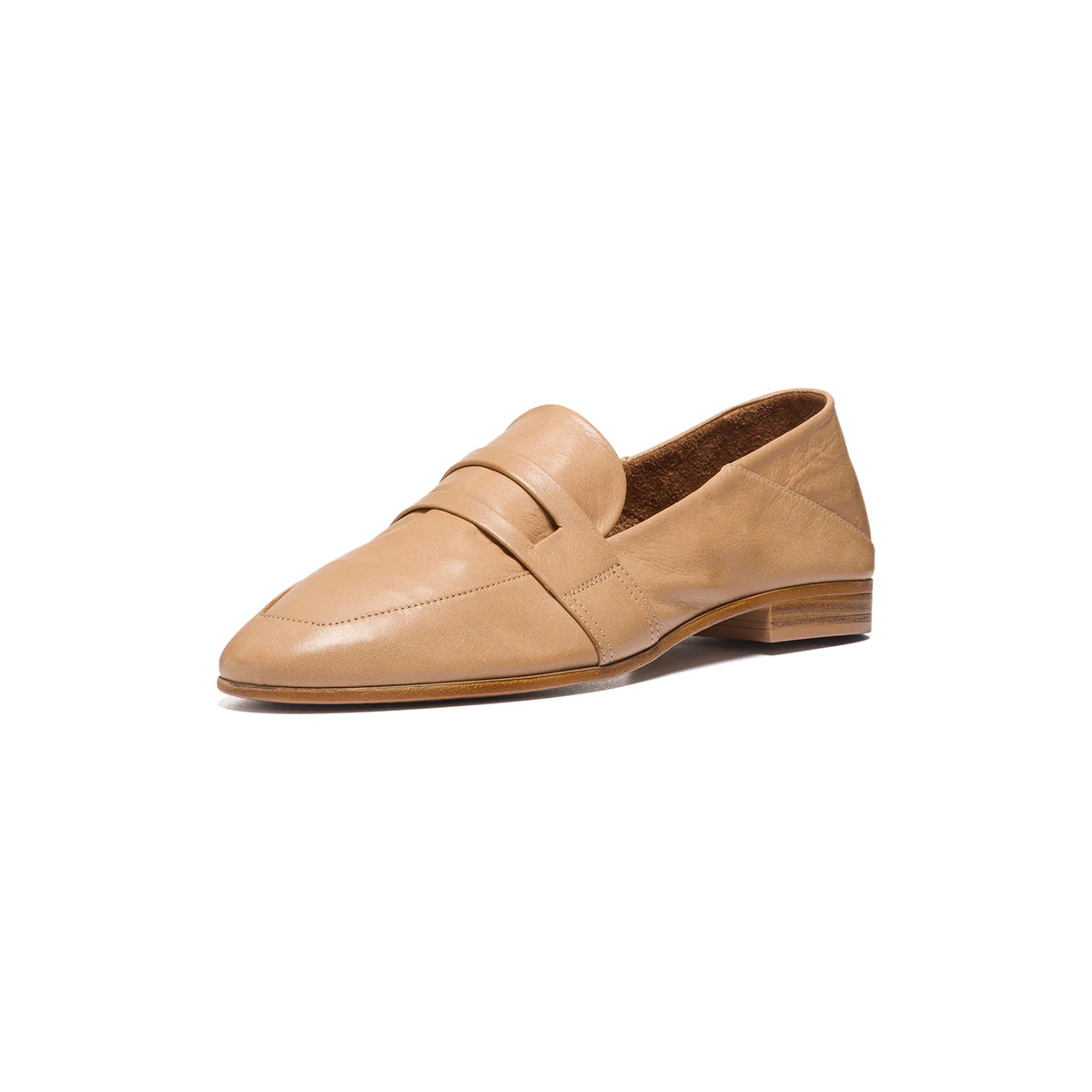 Mocassini marroni in pelle effetto vintage P Essentials - Image 2