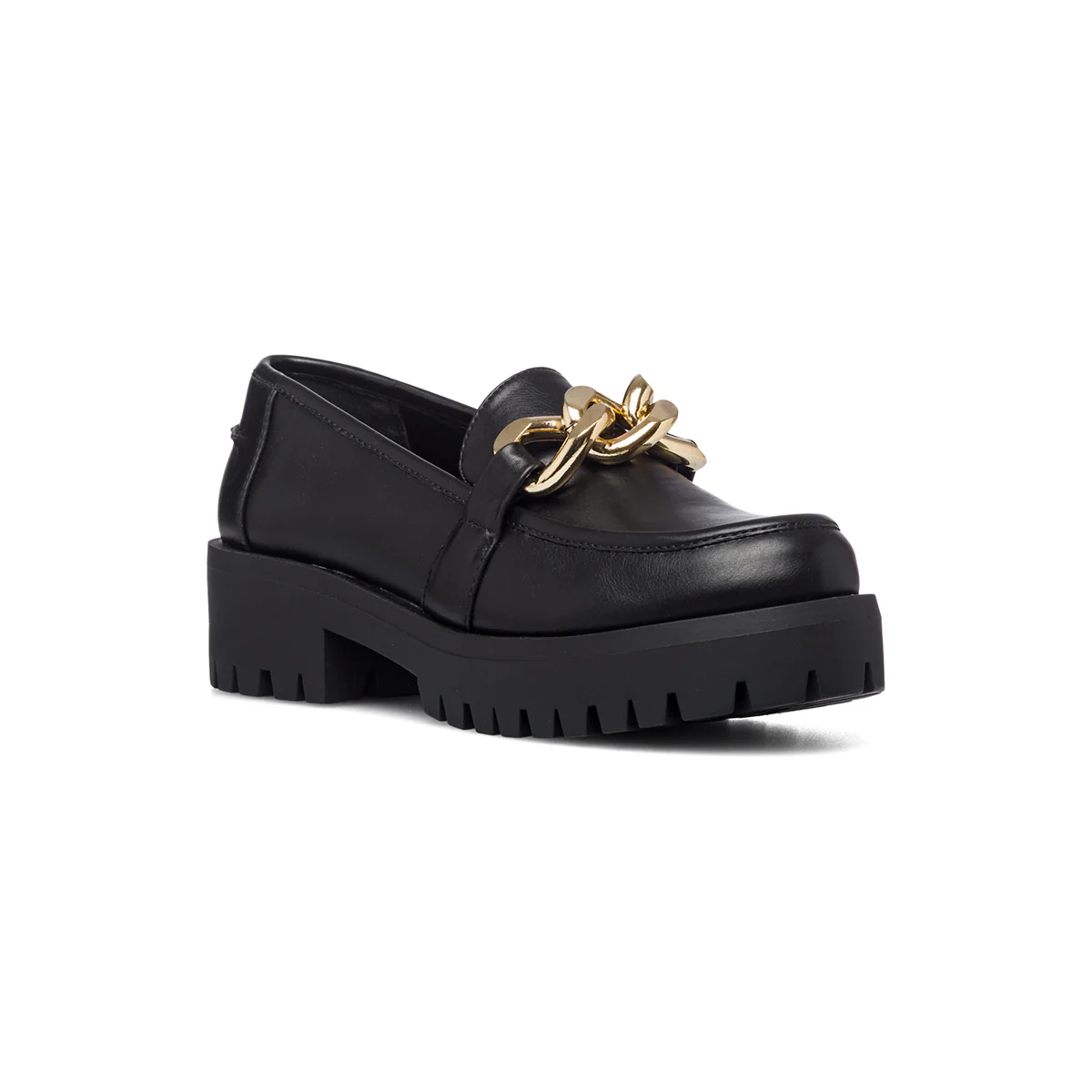 Mocassini neri con maxi-catena oro Swish Jeans - Image 2