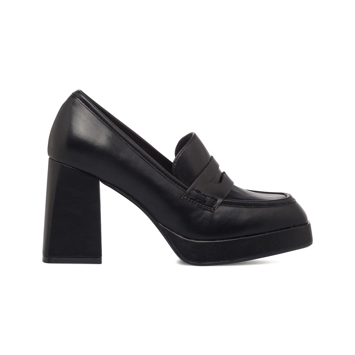 Mocassini neri con tacco 9 cm Swish Jeans