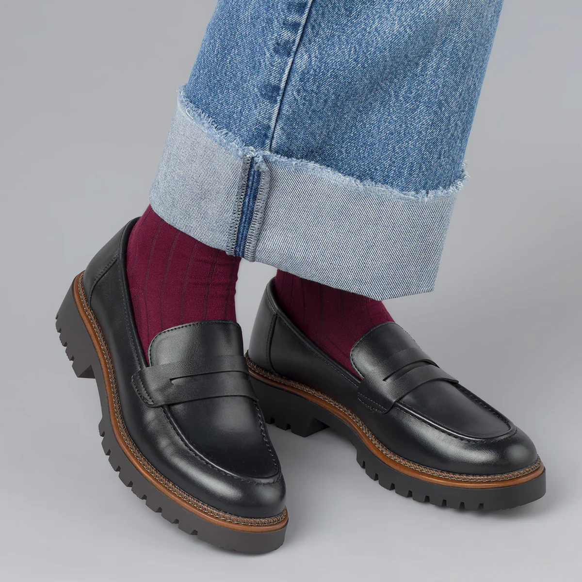 Mocassini neri da Donna con dettaglio marrone Swish Jeans - Image 3