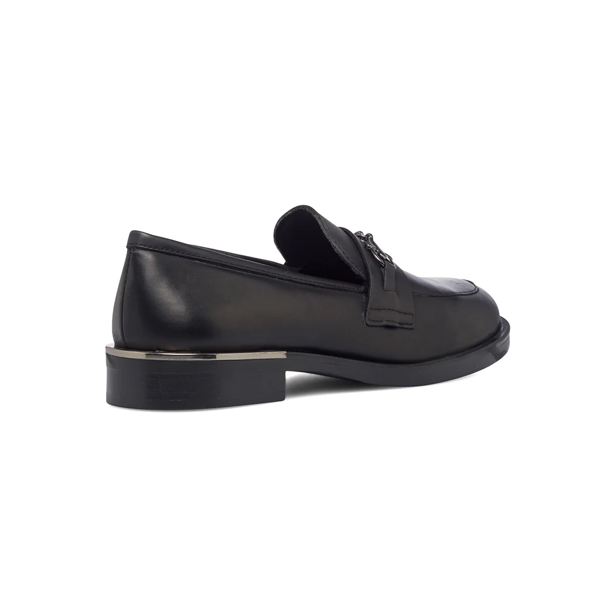 Mocassini neri in pelle da donna con morsetto P Essentials - Image 3