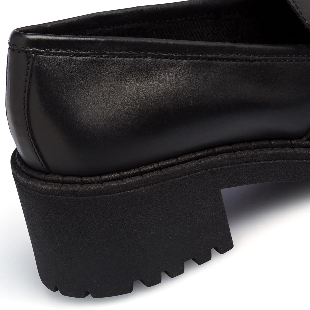 Mocassini neri in pelle da donna con tacco 5 cm P Essentials - Image 7