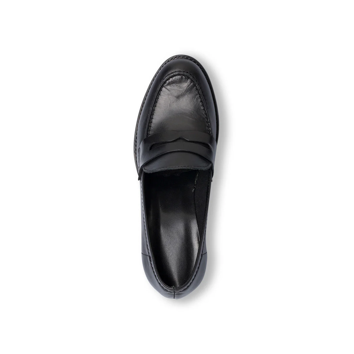 Mocassini neri in pelle da donna con tacco a blocco 6 cm P Essentiials - Image 7