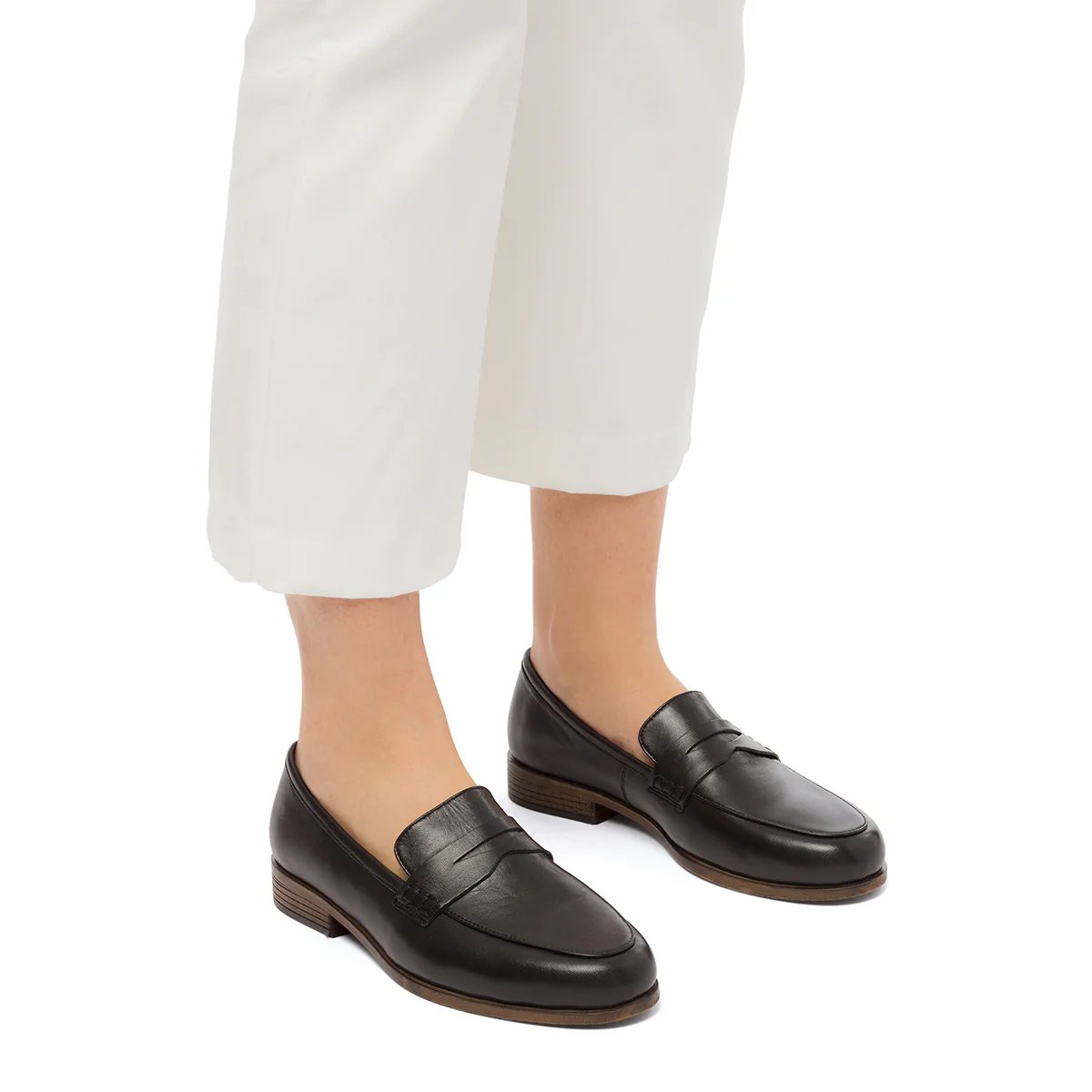 Mocassini neri in pelle da donna P Essentials