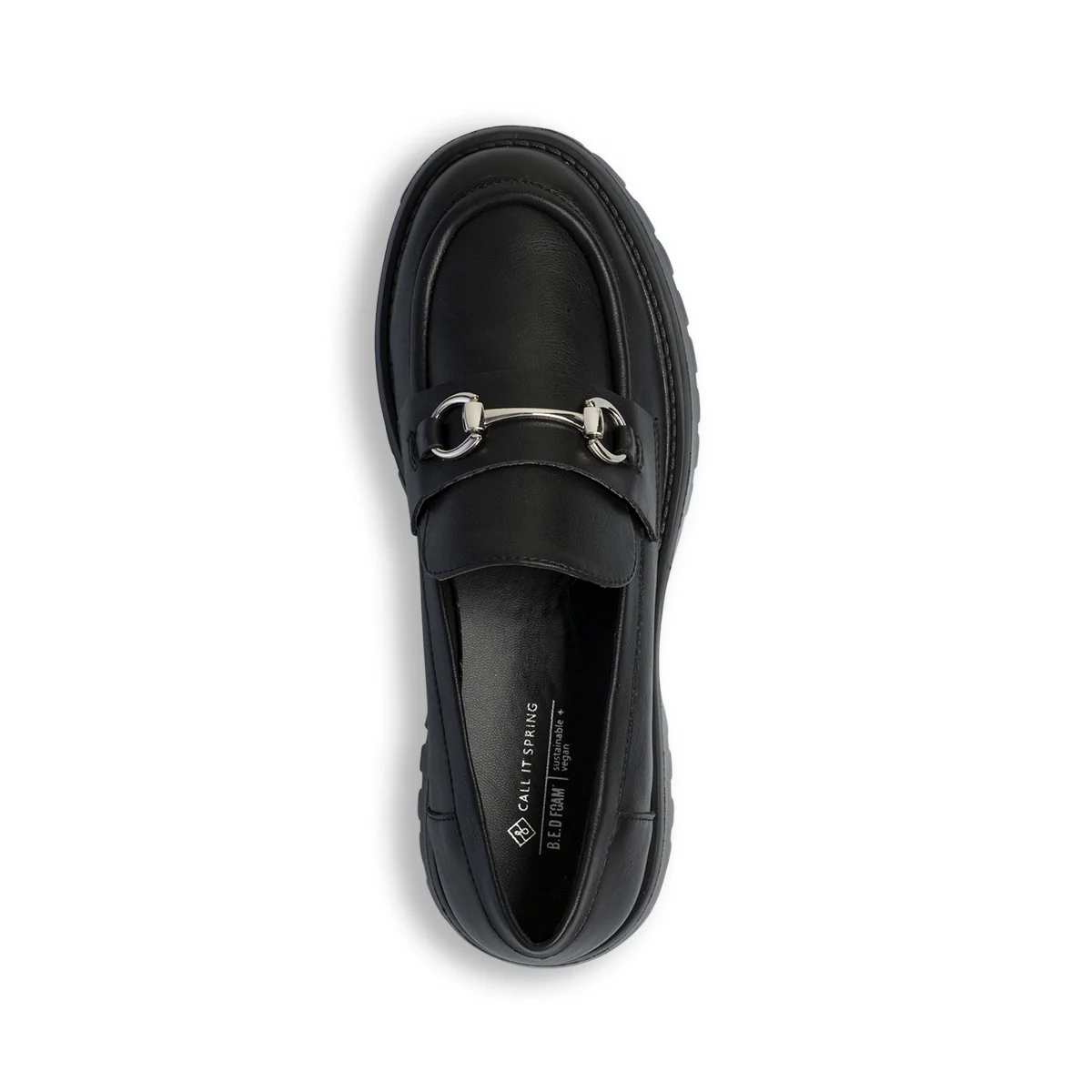 Mocassini neri in pelle vegana con suola chunky Call It Spring Clueless - Image 8