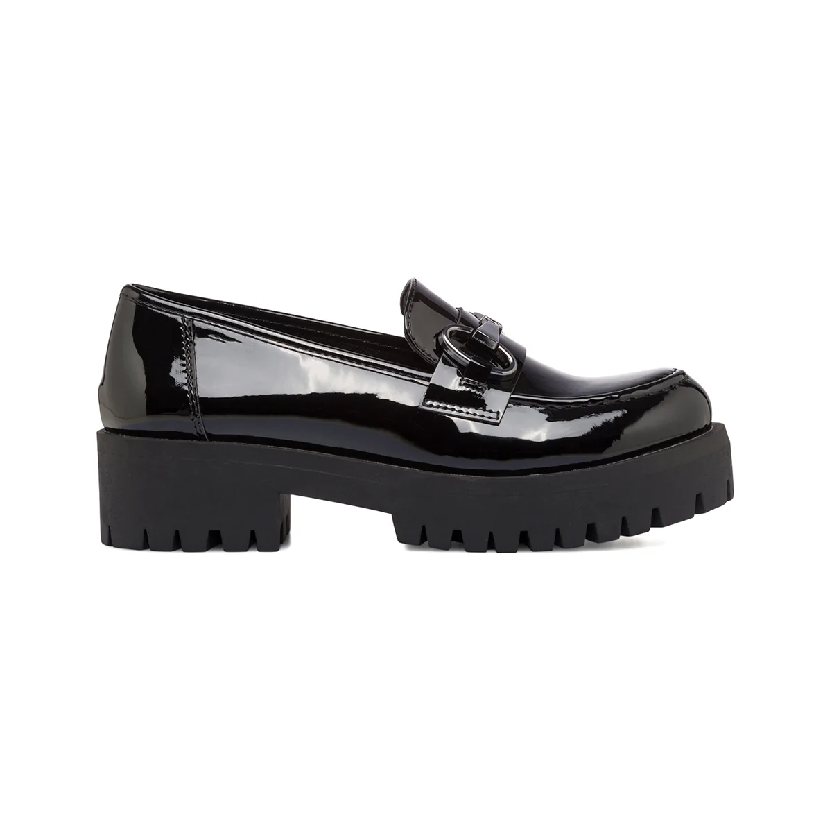 Mocassini neri in vernice da donna con suola chunky e morsetto Swish Jeans - Image 4