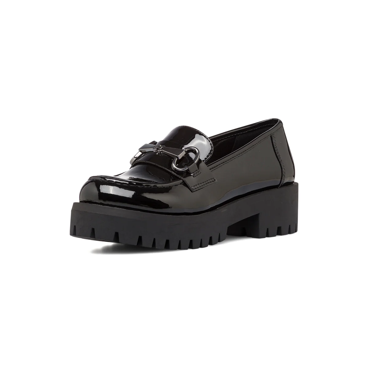 Mocassini neri in vernice da donna con suola chunky e morsetto Swish Jeans - Image 5