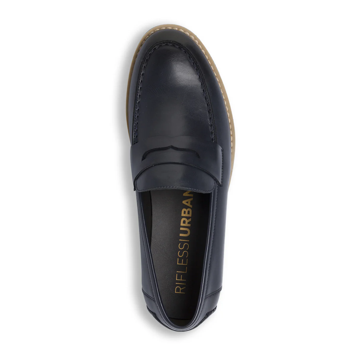 Mocassini Penny Loafer Blu da Uomo con suola blu Riflessi Urbani - Image 5