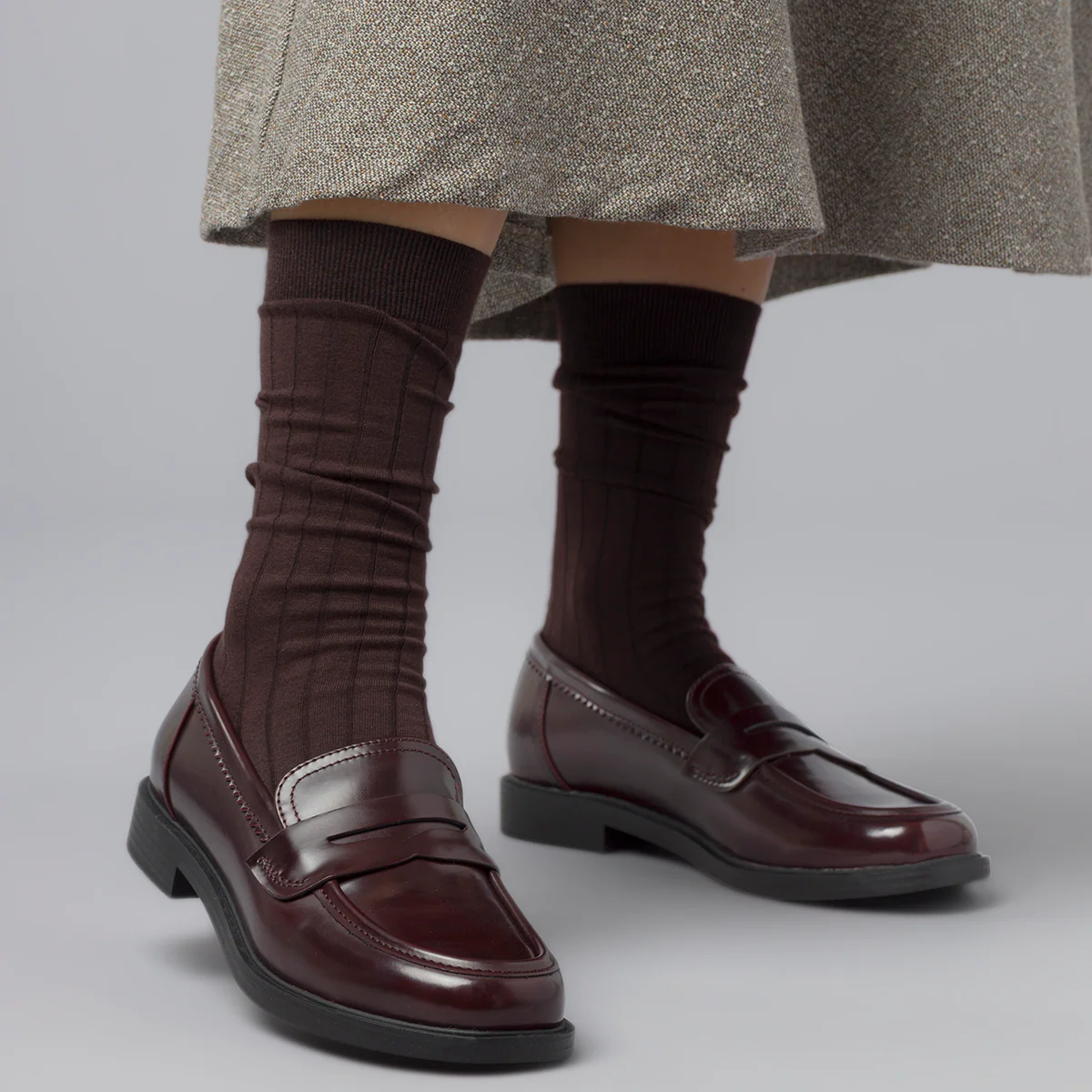Mocassini penny loafer bordeaux da Donna Lora Ferres